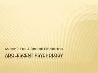 Adolescent Psychology