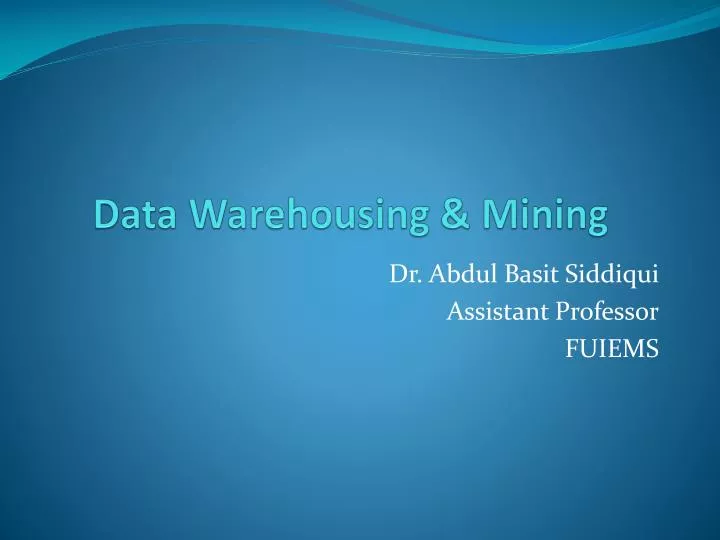 data warehousing mining
