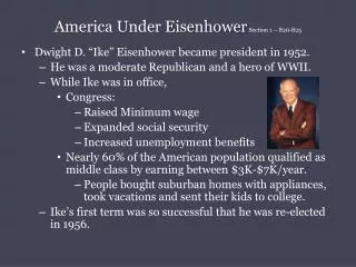 America Under Eisenhower Section 1 – 820-825