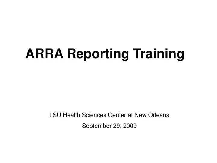 arra reporting training