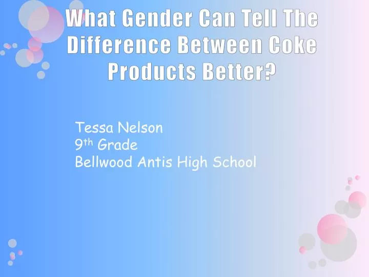 what gender can tell the difference between coke products better