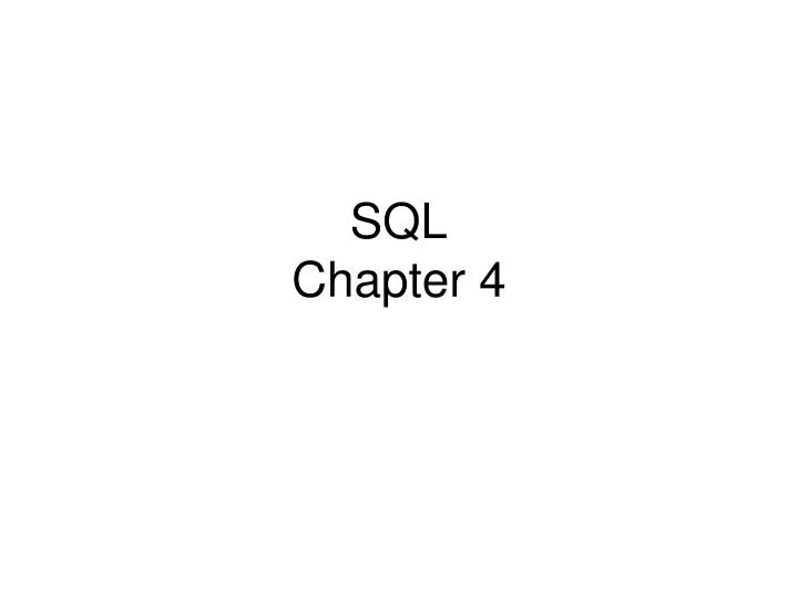 sql chapter 4