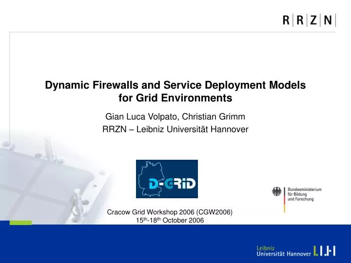 dynamic firewalls and service deployment models for grid environments