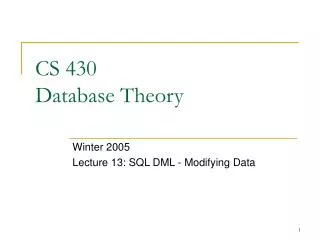 CS 430 Database Theory