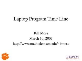 Laptop Program Time Line