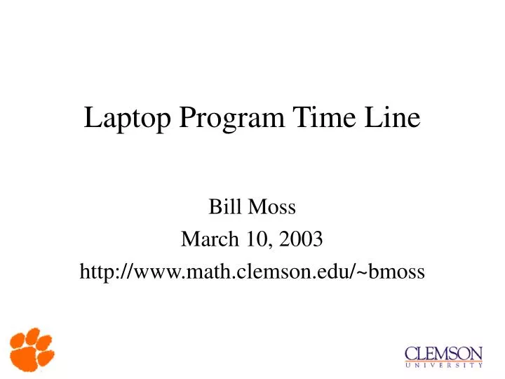 laptop program time line