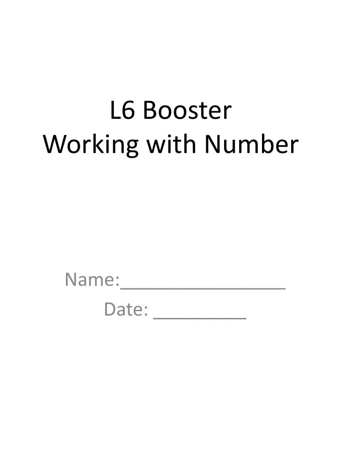 l6 booster working with number
