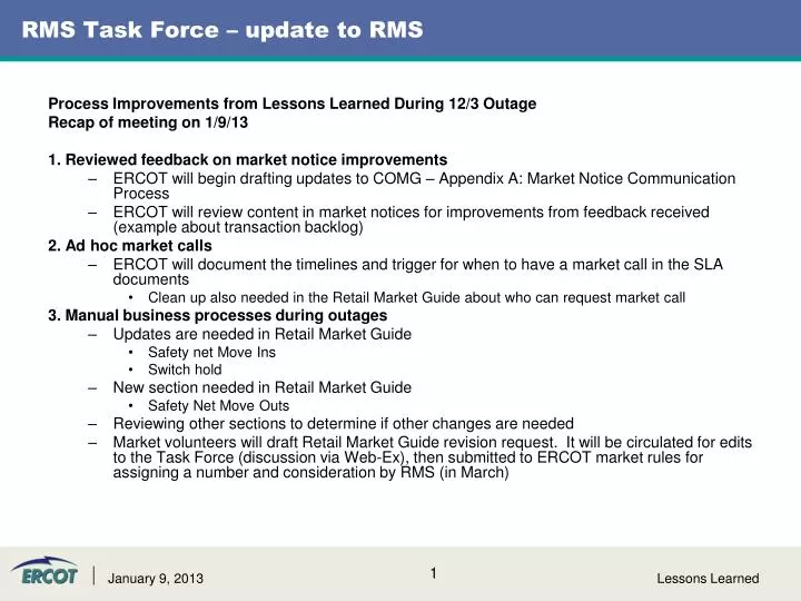 rms task force update to rms