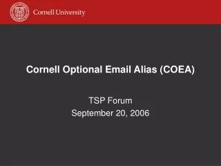 Cornell Optional Email Alias (COEA)