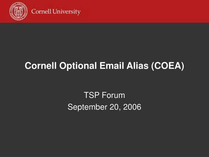 cornell optional email alias coea