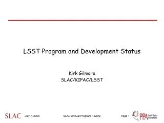 LSST Program and Development Status