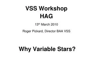 Why Variable Stars?