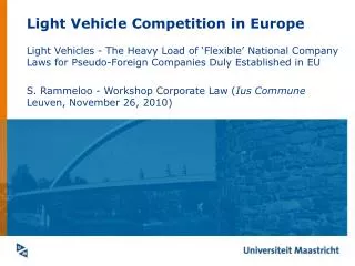 Light Vehicle Competition in Europe