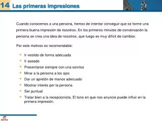 las primeras impresiones