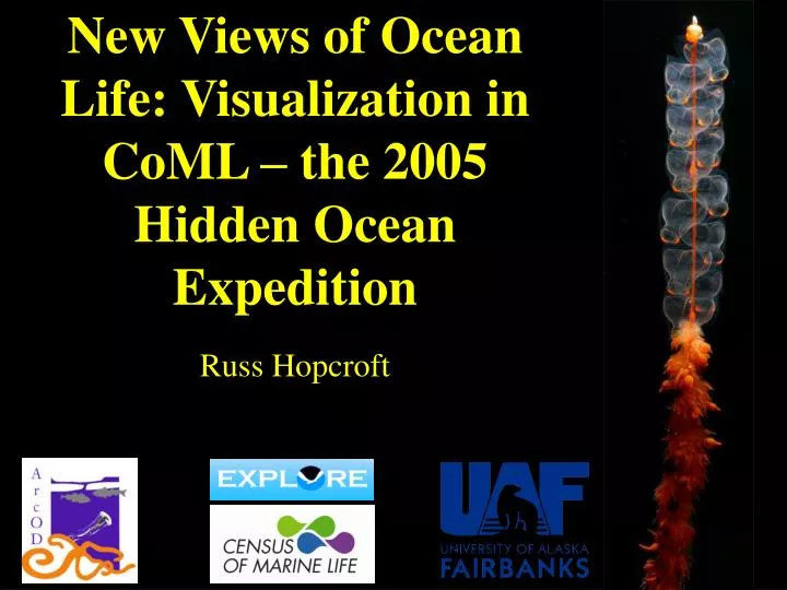 new views of ocean life visualization in coml the 2005 hidden ocean expedition