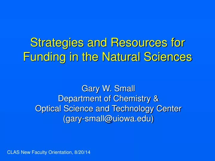strategies and resources for funding in the natural sciences