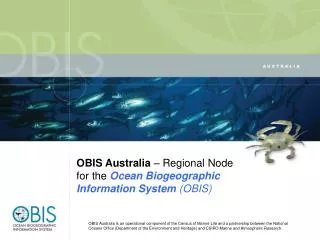 OBIS Australia – Regional Node for the Ocean Biogeographic Information System (OBIS)