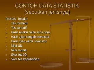contoh data statistik sebutkan jenisnya