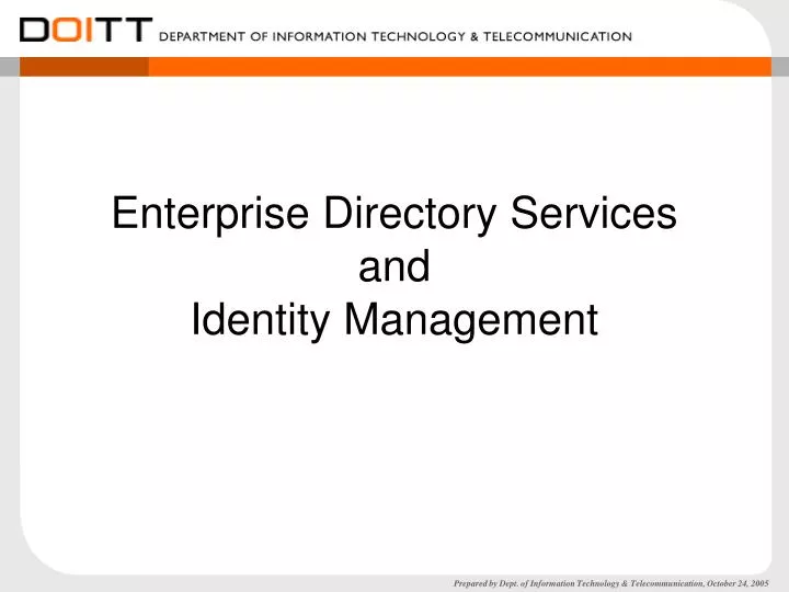 enterprise directory services and identity management