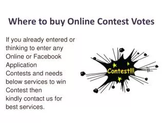 Where to buy Online Contest Votes