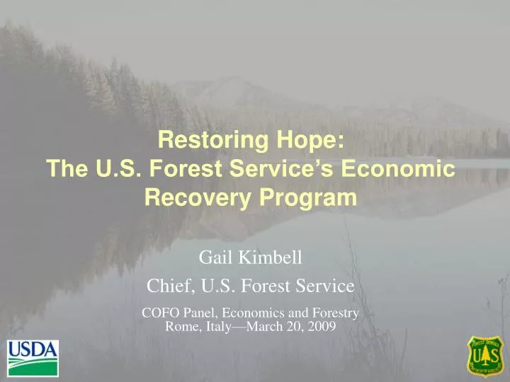 restoring hope the u s forest service s economic recovery program