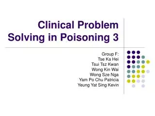 Clinical Problem Solving in Poisoning 3