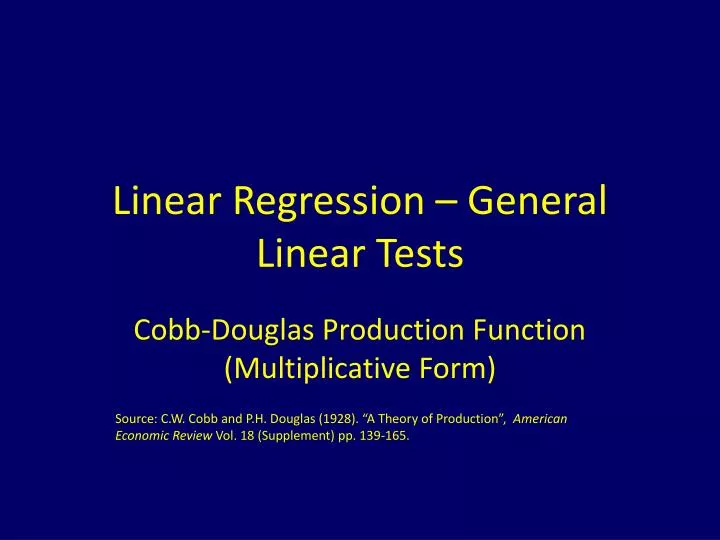 linear regression general linear tests