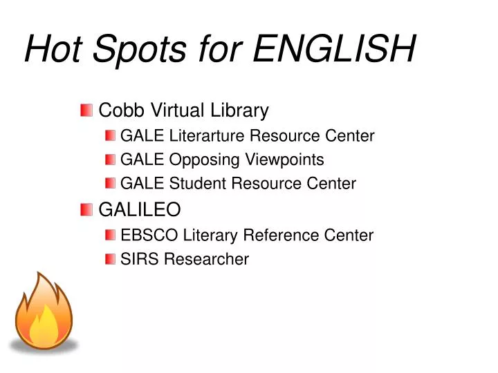 hot spots for english