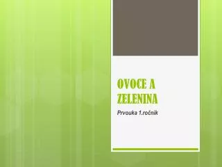 ovoce a zelenina