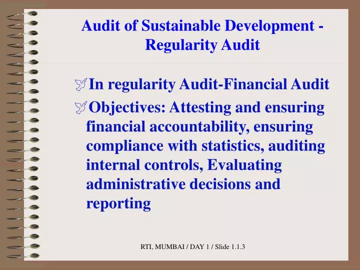 audit of sustainable development regularity audit