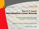 Kernelization Techniques and Cross-Composition for FPT Problems - slide 1