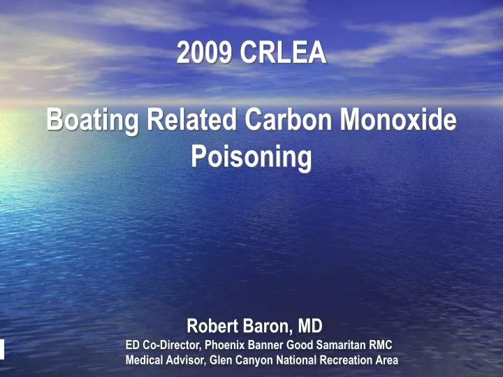 2009 crlea boating related carbon monoxide poisoning