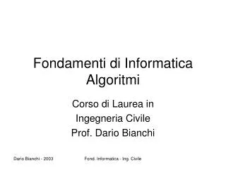 fondamenti di informatica algoritmi