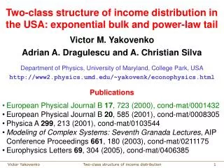 Two-class structure of income distribution in the USA: exponential bulk and power-law tail