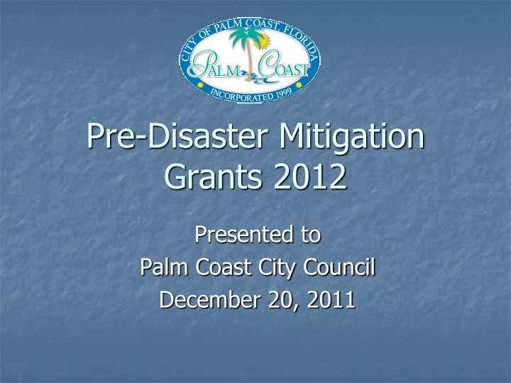 pre disaster mitigation grants 2012