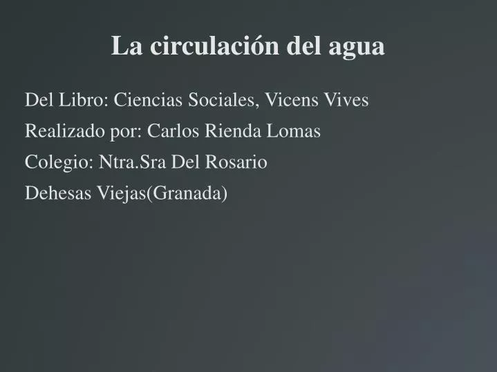 la circulaci n del agua