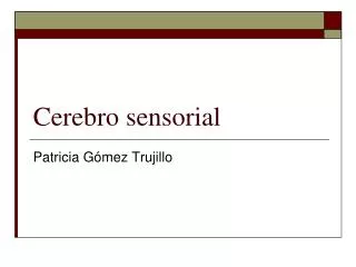 cerebro sensorial