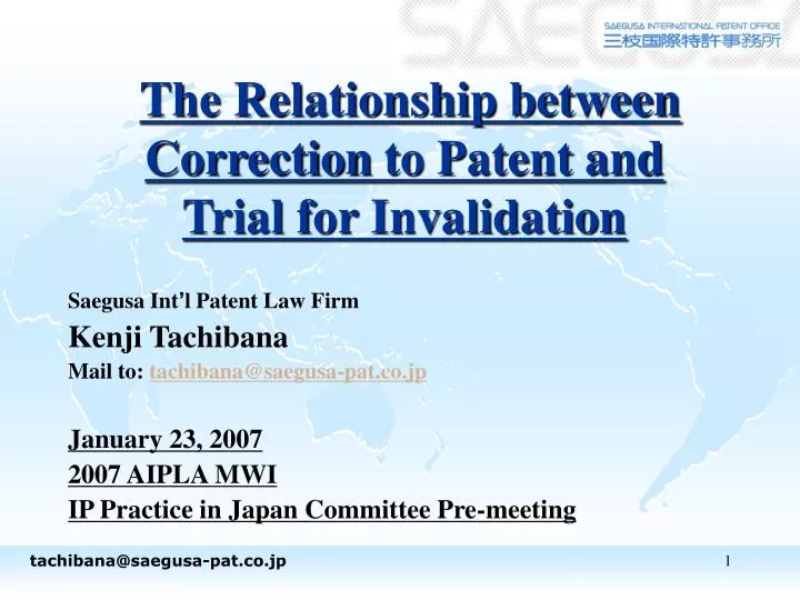 the relationship between correction to patent and trial for invalidation
