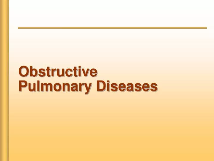 obstructive pulmonary diseases