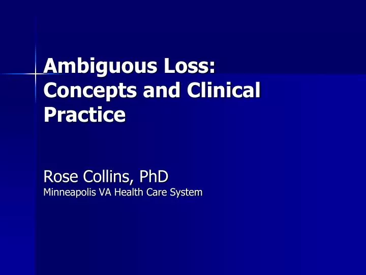 ambiguous loss concepts and clinical practice