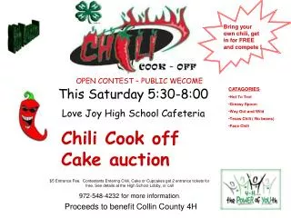 Chili Cook Off Cake Auction