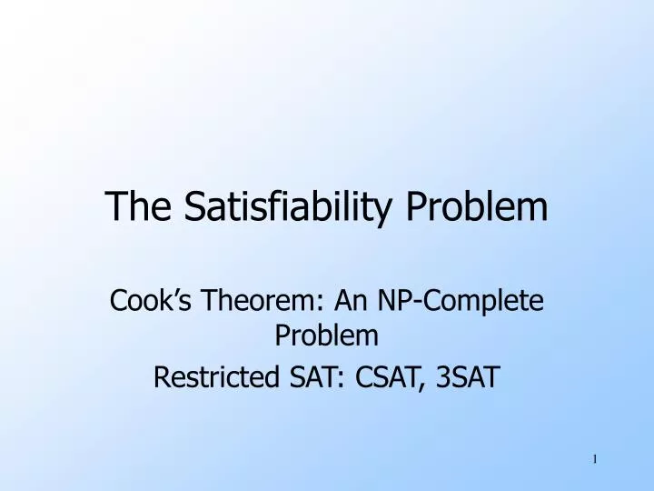 the satisfiability problem