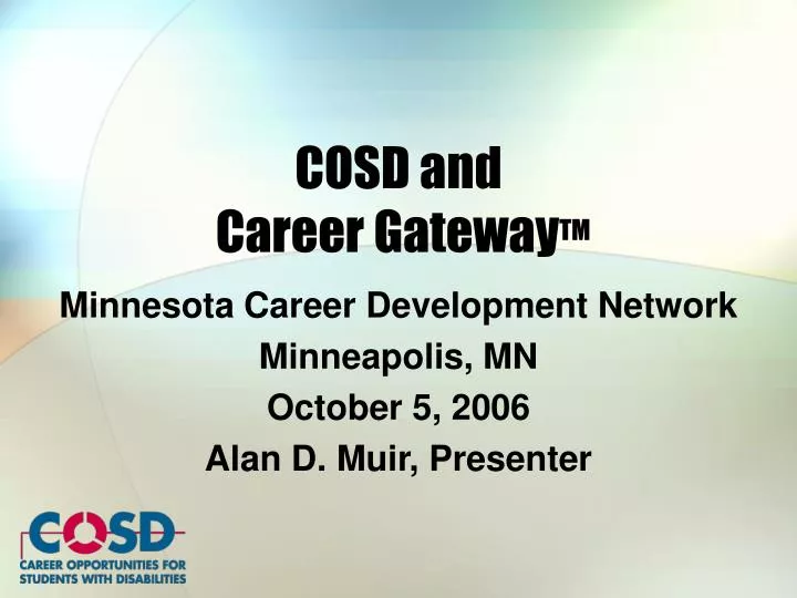 cosd and career gateway tm