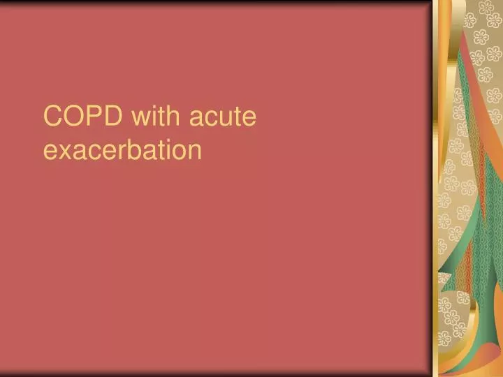 copd with acute exacerbation