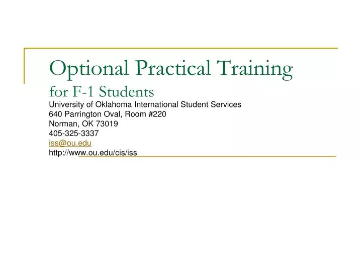 optional practical training for f 1 students