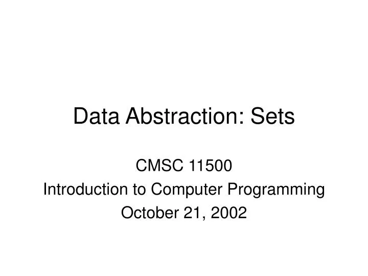 data abstraction sets