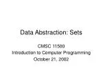 Data Abstraction: Sets - slide 1