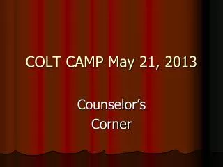 colt camp may 21 2013