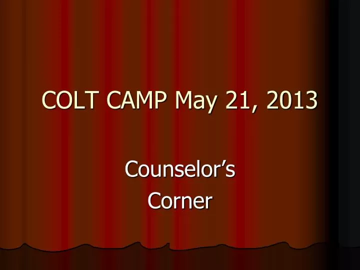 colt camp may 21 2013