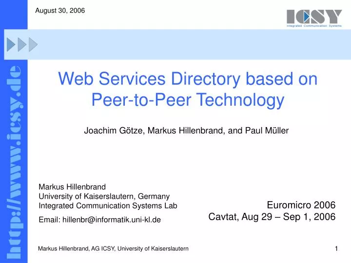 web services directory based on peer to peer technology